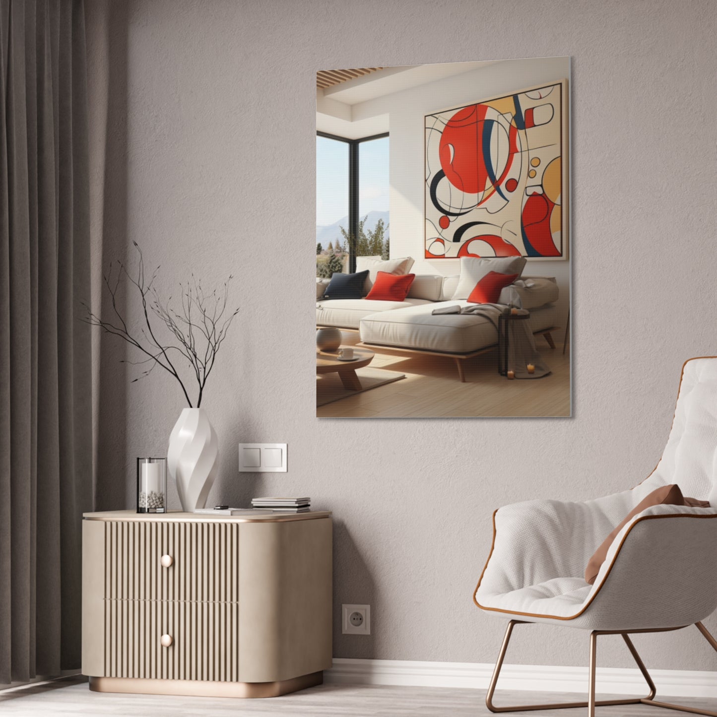 Crimson Elegance: A Symphony of Sophistication Canvas Print