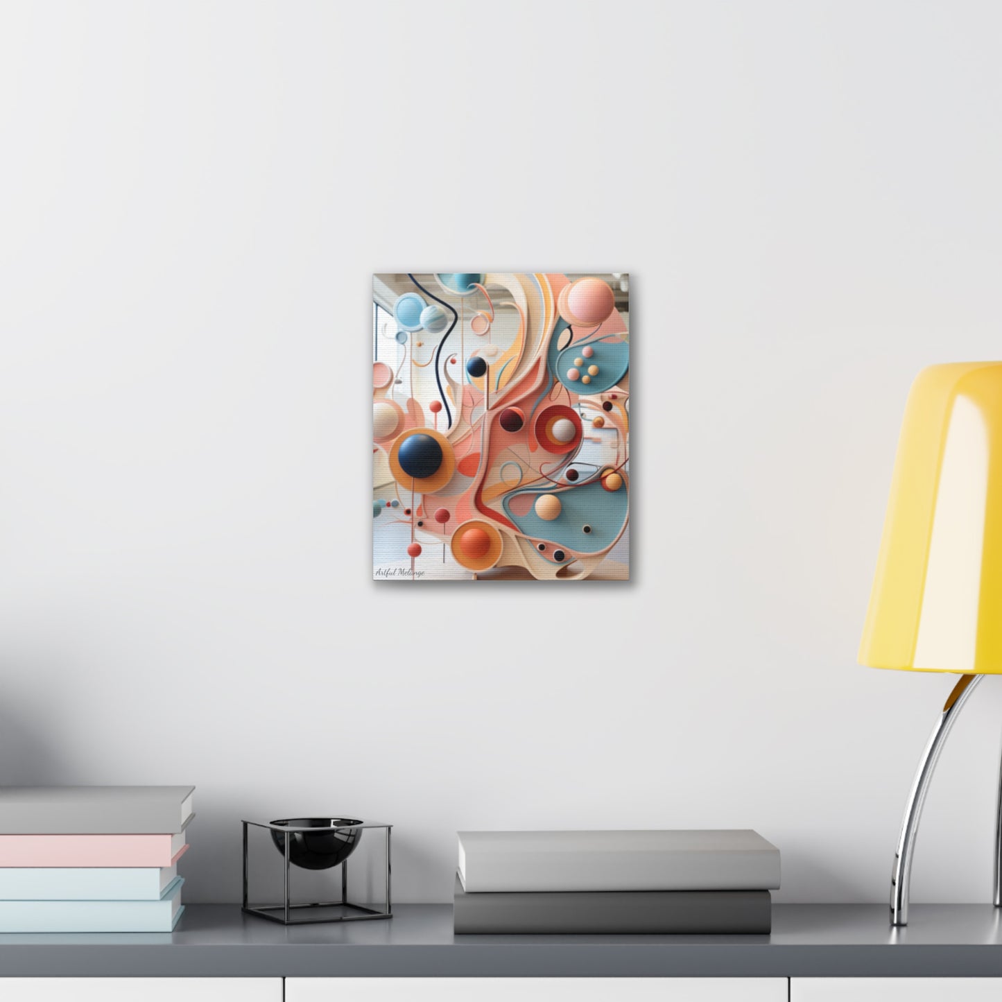 Harmony in Cyan and Peach- Graphic Print