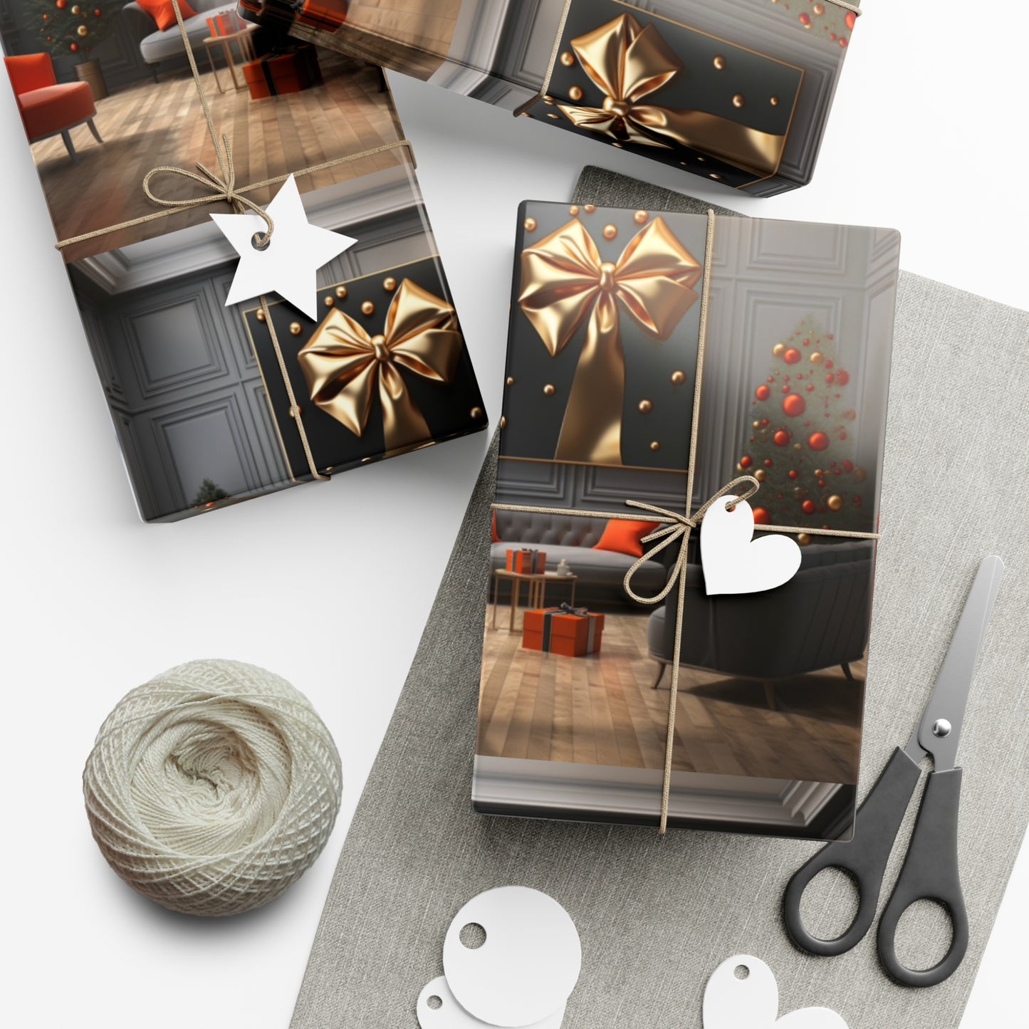 Elegant Gold Holiday Wrapping Paper Collection – Elevate Your Gifts with Sophisticated Style