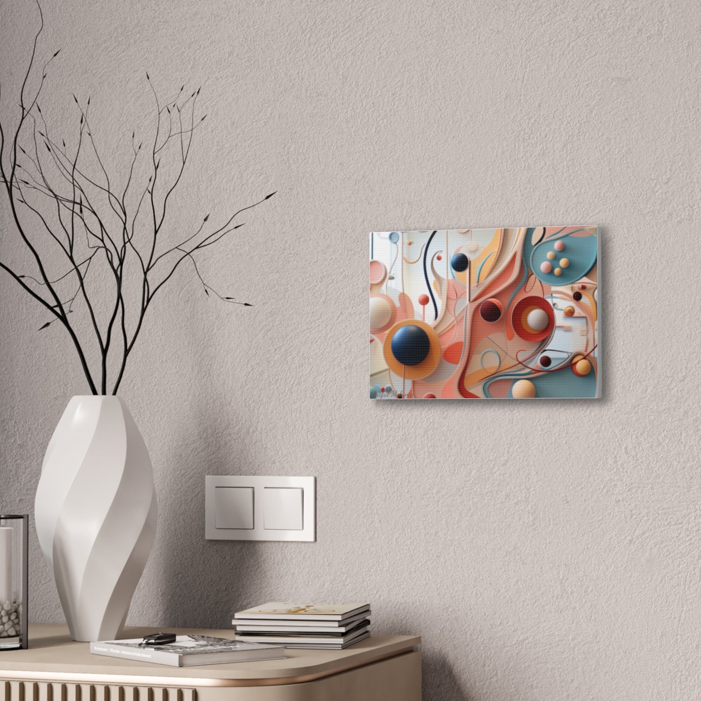 Harmony in Cyan and Peach- Graphic Print
