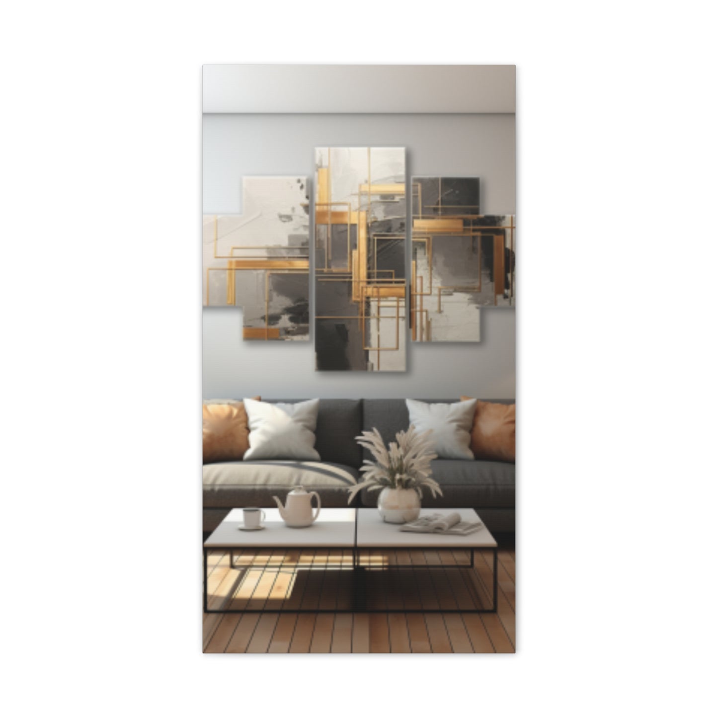 Gold and Black Elegance: A Symphony of Sophistication Canvas Print