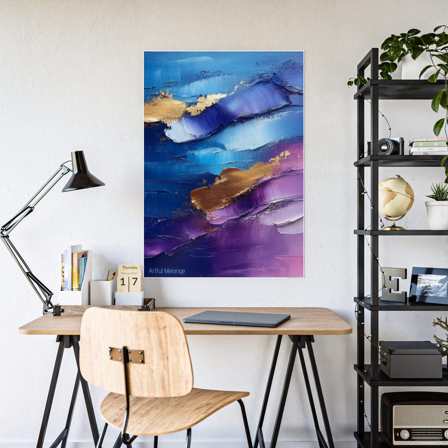 Gleaming Acrylic Abstract Poster: A Spectrum of Colorful Elegance