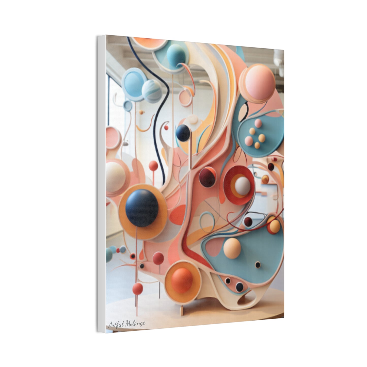 Harmony in Cyan and Peach- Graphic Print