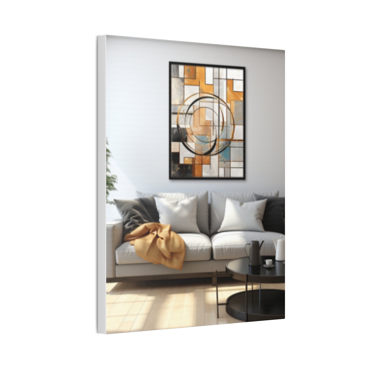 Gold and Black Elegance: A Symphony of Sophistication Canvas Print