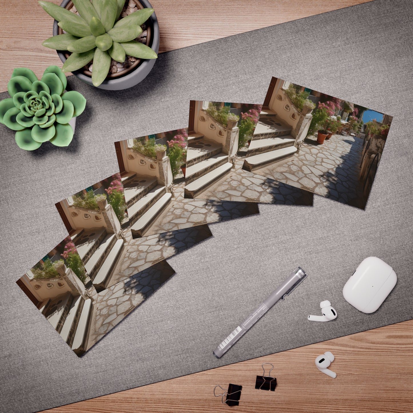 Italian Hillside Scene Design Note Cards (5-Pack)
