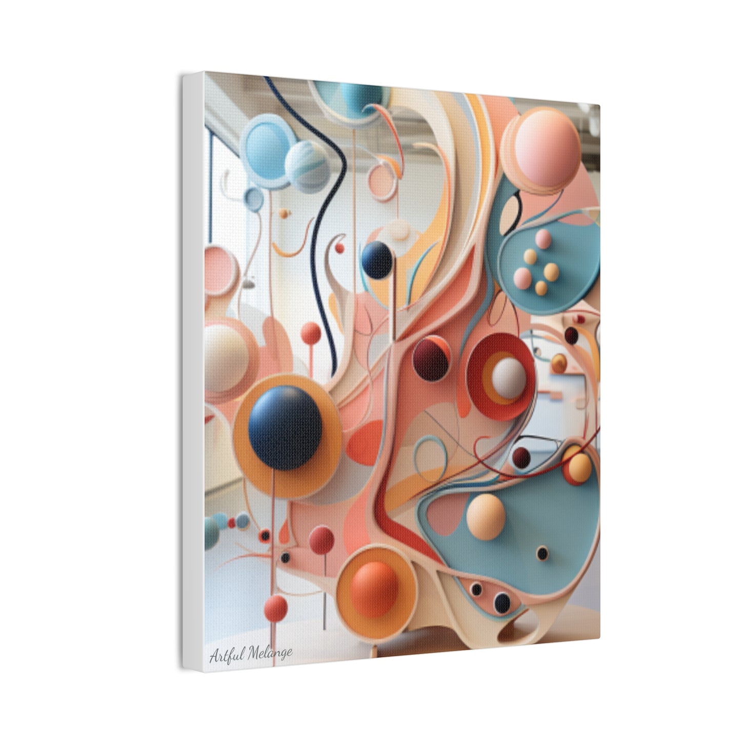 Harmony in Cyan and Peach- Graphic Print