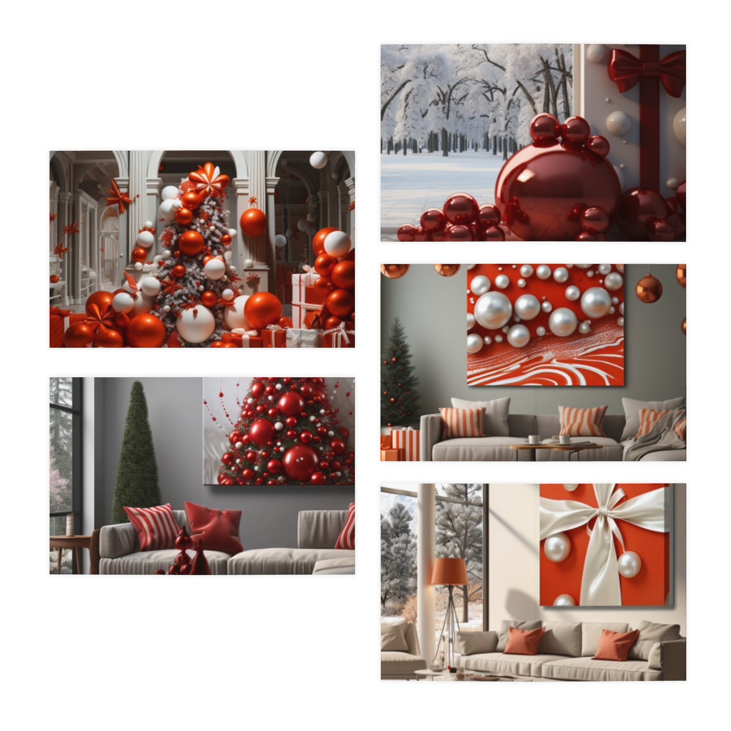 Euphoric Elegance: Vibrant Holiday Greeting Card Set (5-Pack)