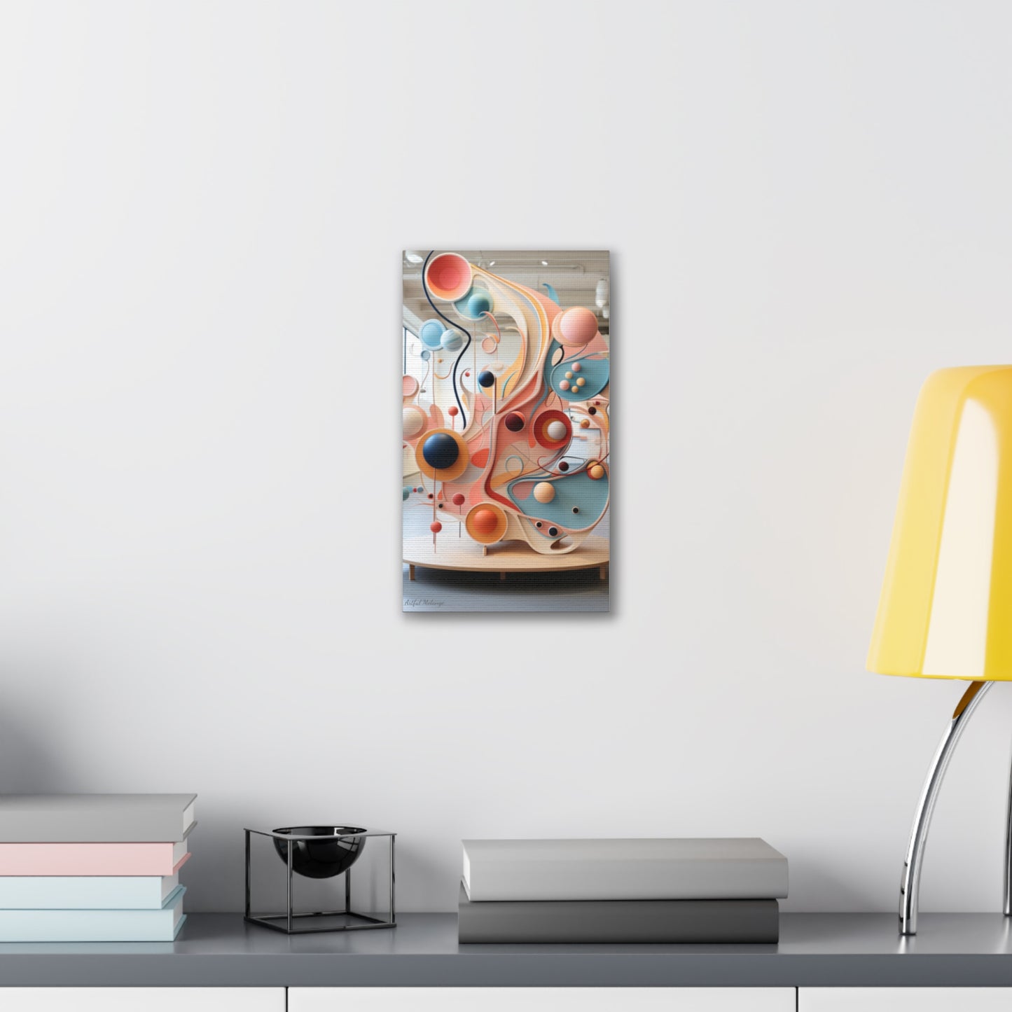 Harmony in Cyan and Peach- Graphic Print