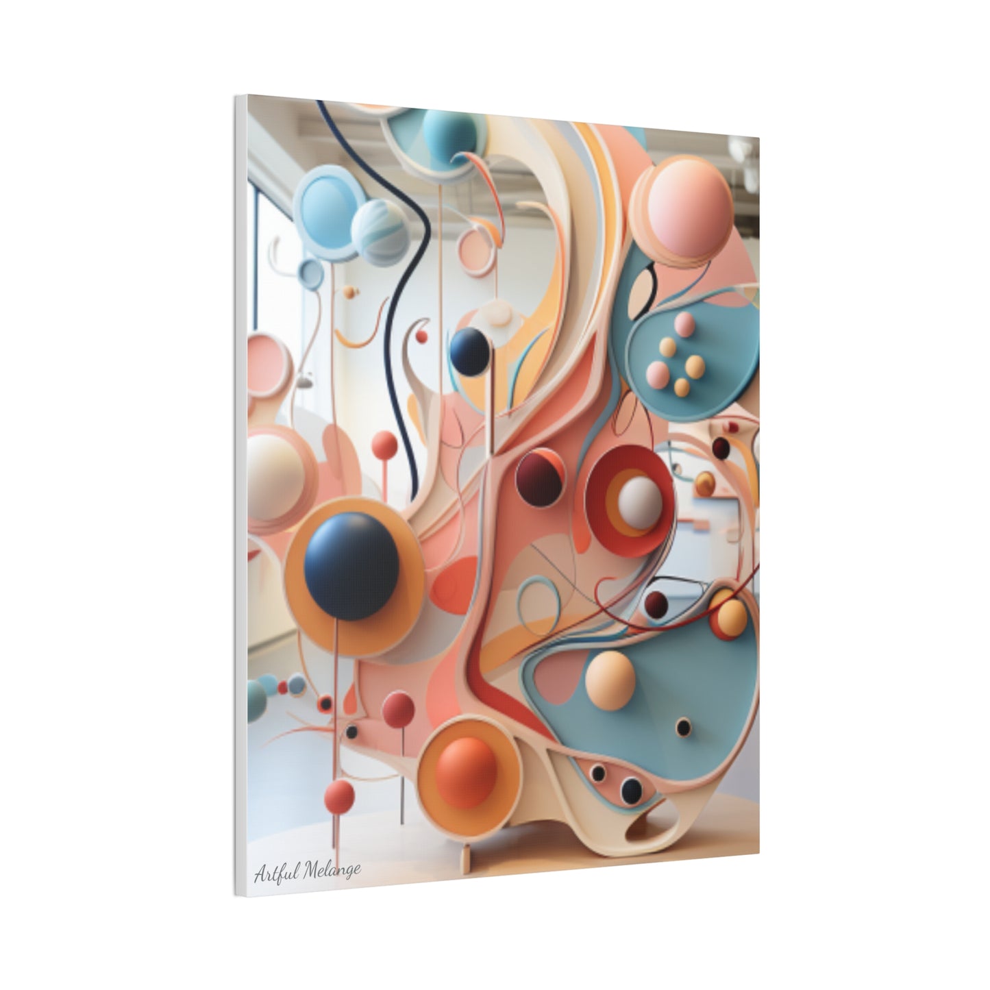 Harmony in Cyan and Peach- Graphic Print