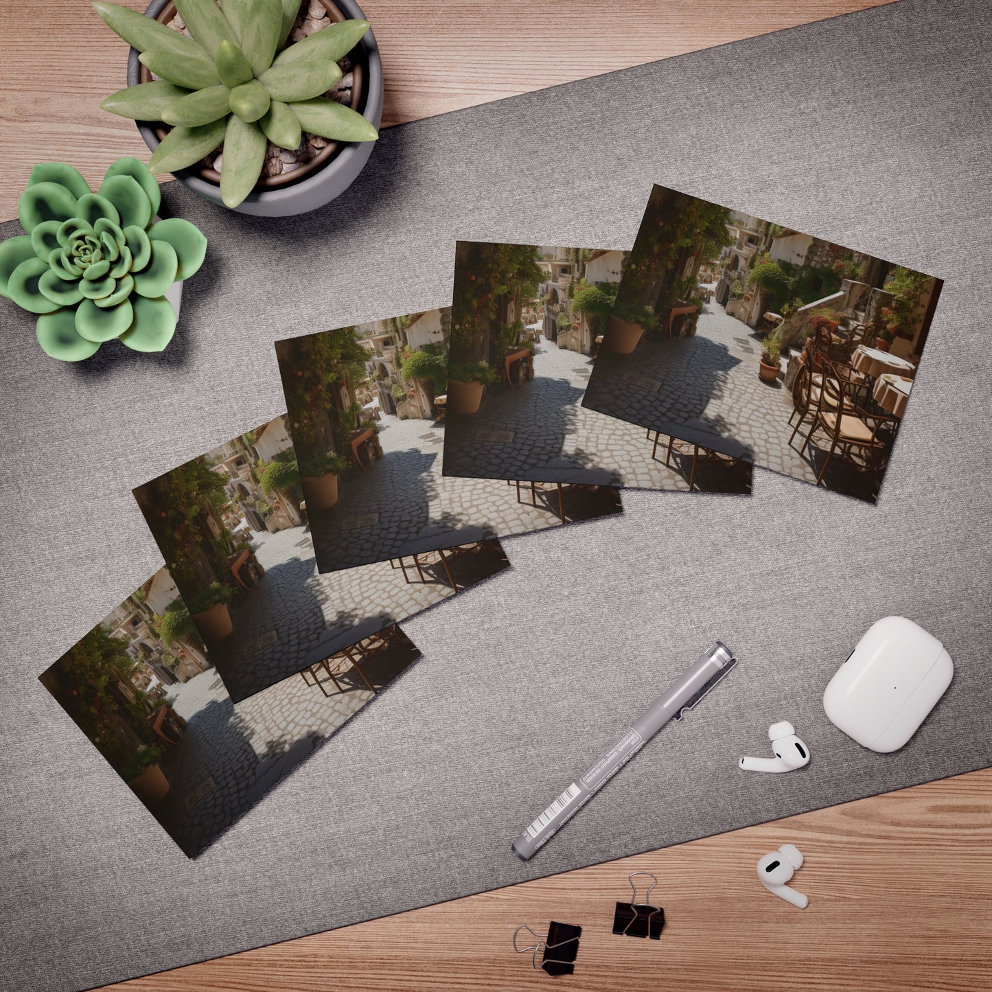 Italian Hillside Scene Design Note Cards (5-Pack)