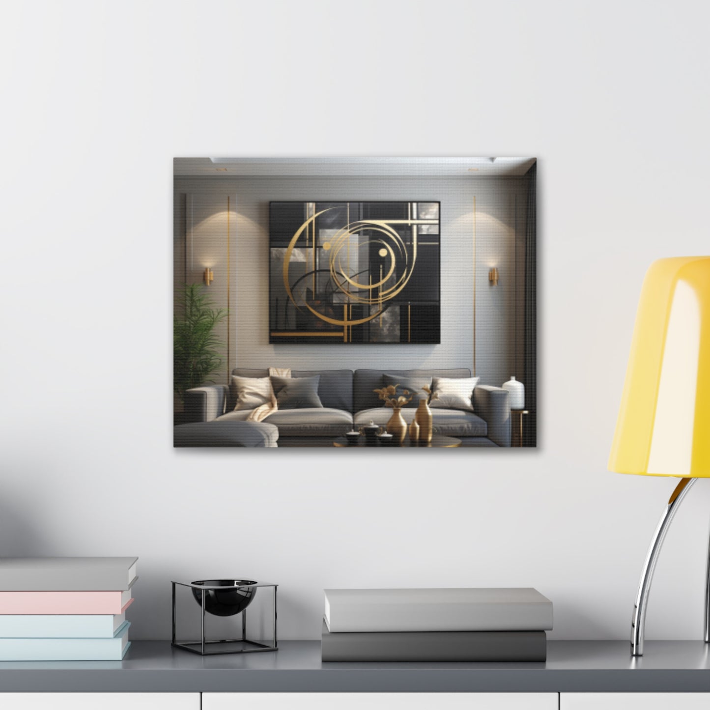 Gold and Black Elegance: A Symphony of Sophistication Canvas Print
