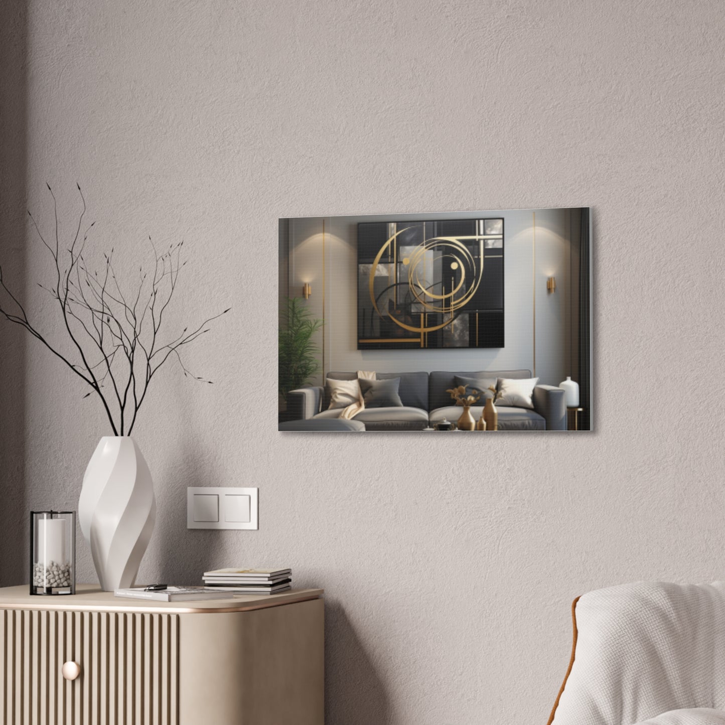 Gold and Black Elegance: A Symphony of Sophistication Canvas Print
