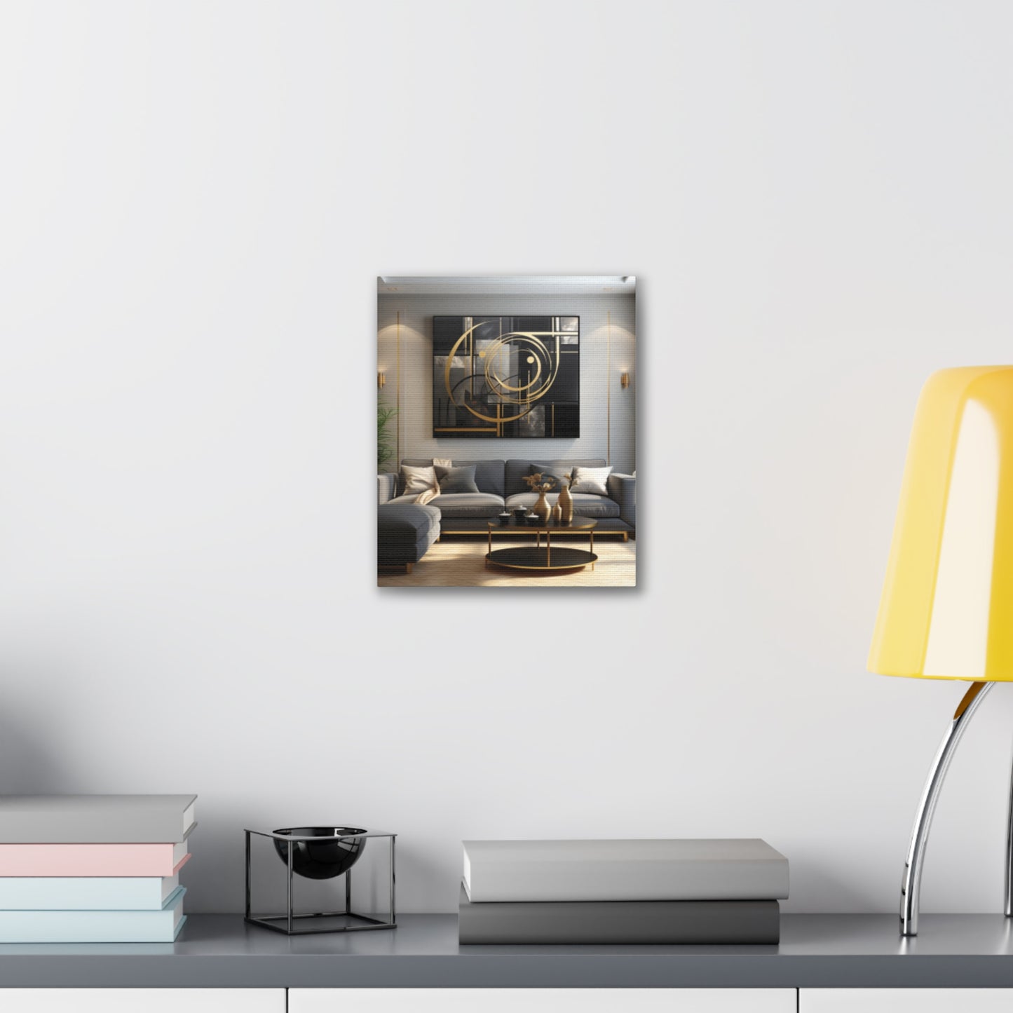Gold and Black Elegance: A Symphony of Sophistication Canvas Print