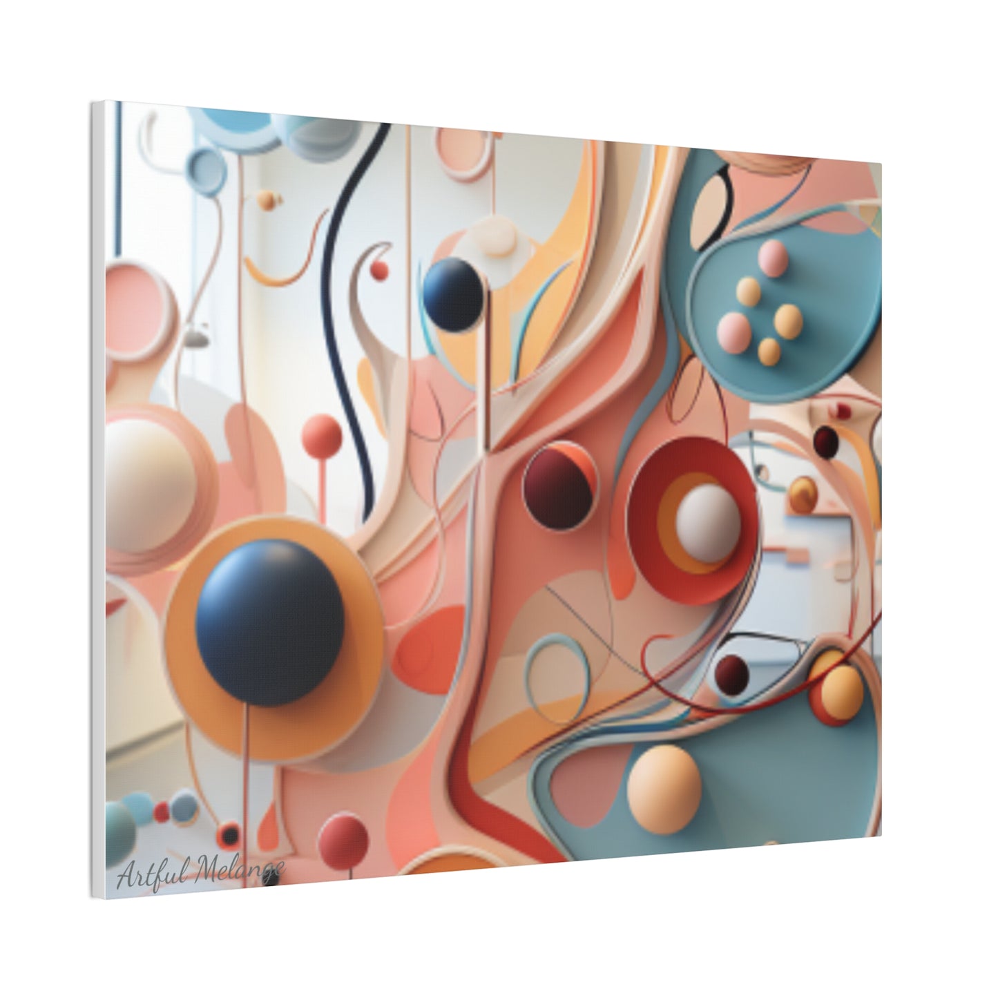 Harmony in Cyan and Peach- Graphic Print