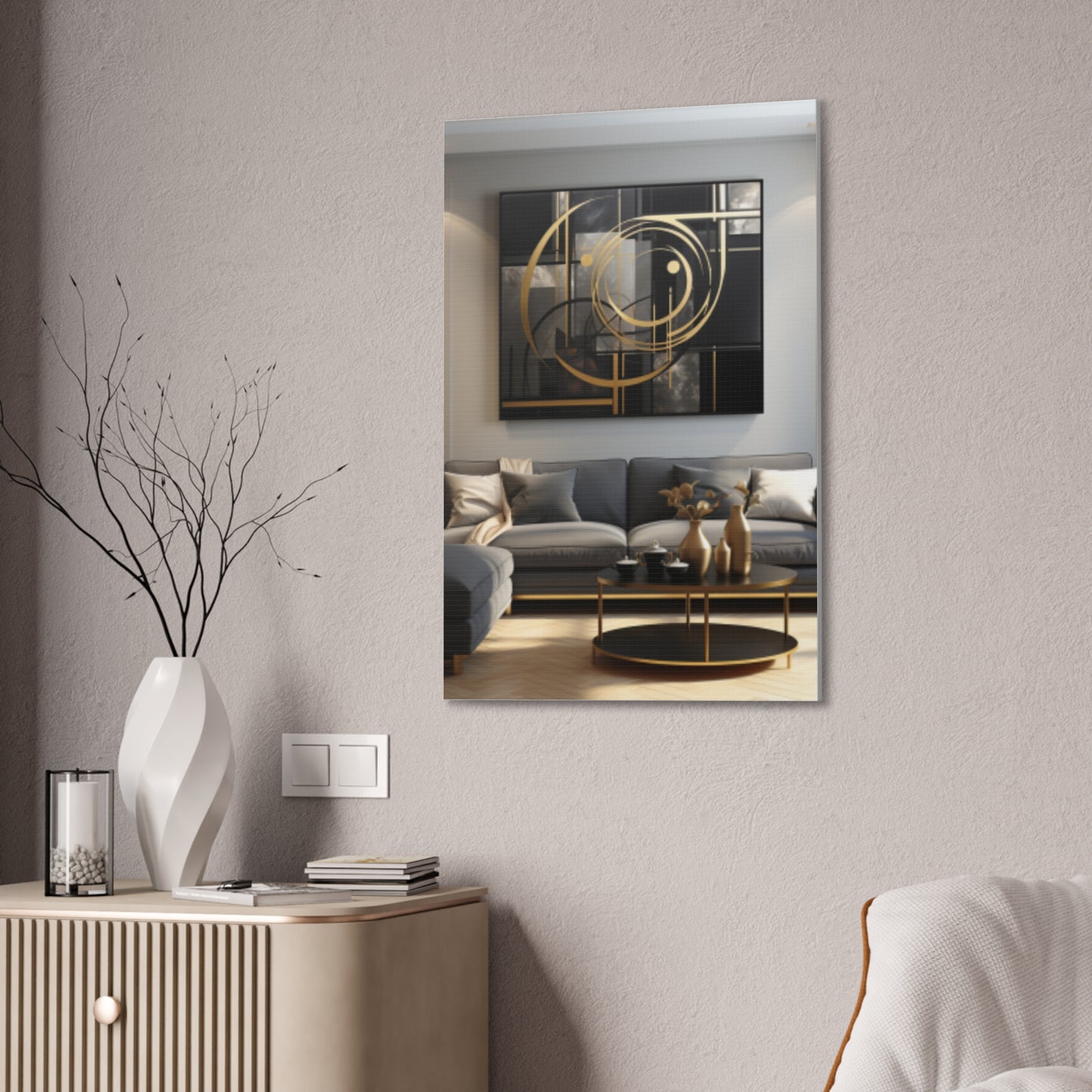 Gold and Black Elegance: A Symphony of Sophistication Canvas Print