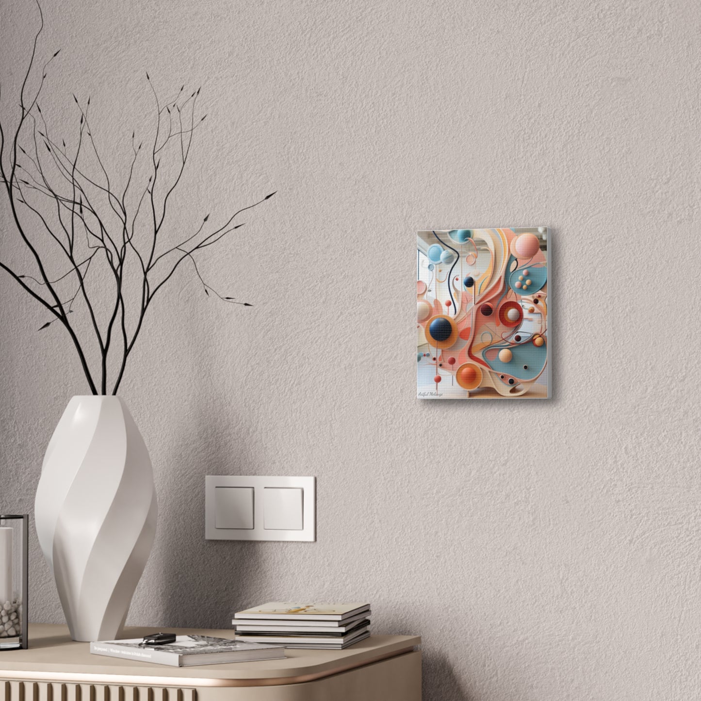 Harmony in Cyan and Peach- Graphic Print