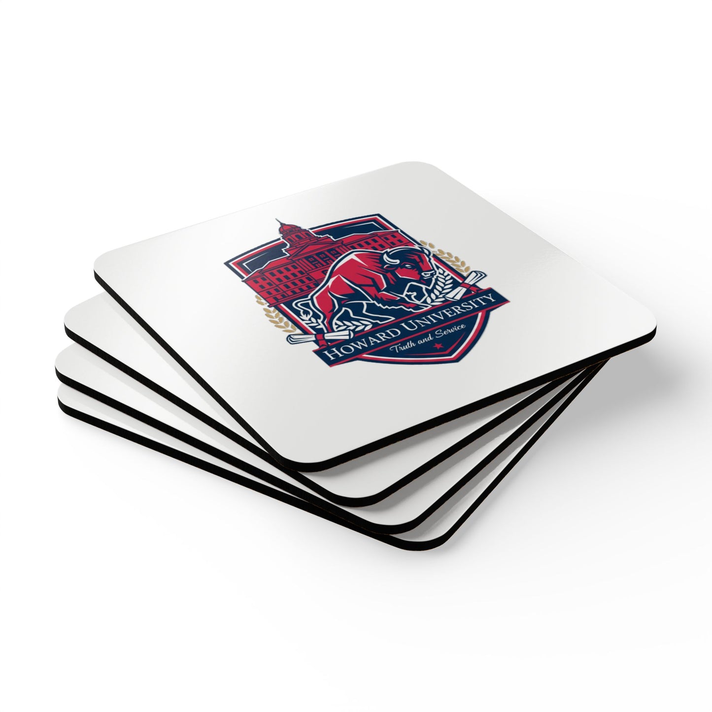 Howard University Coaster Set 5 – HU Pride Campus & Bison Design