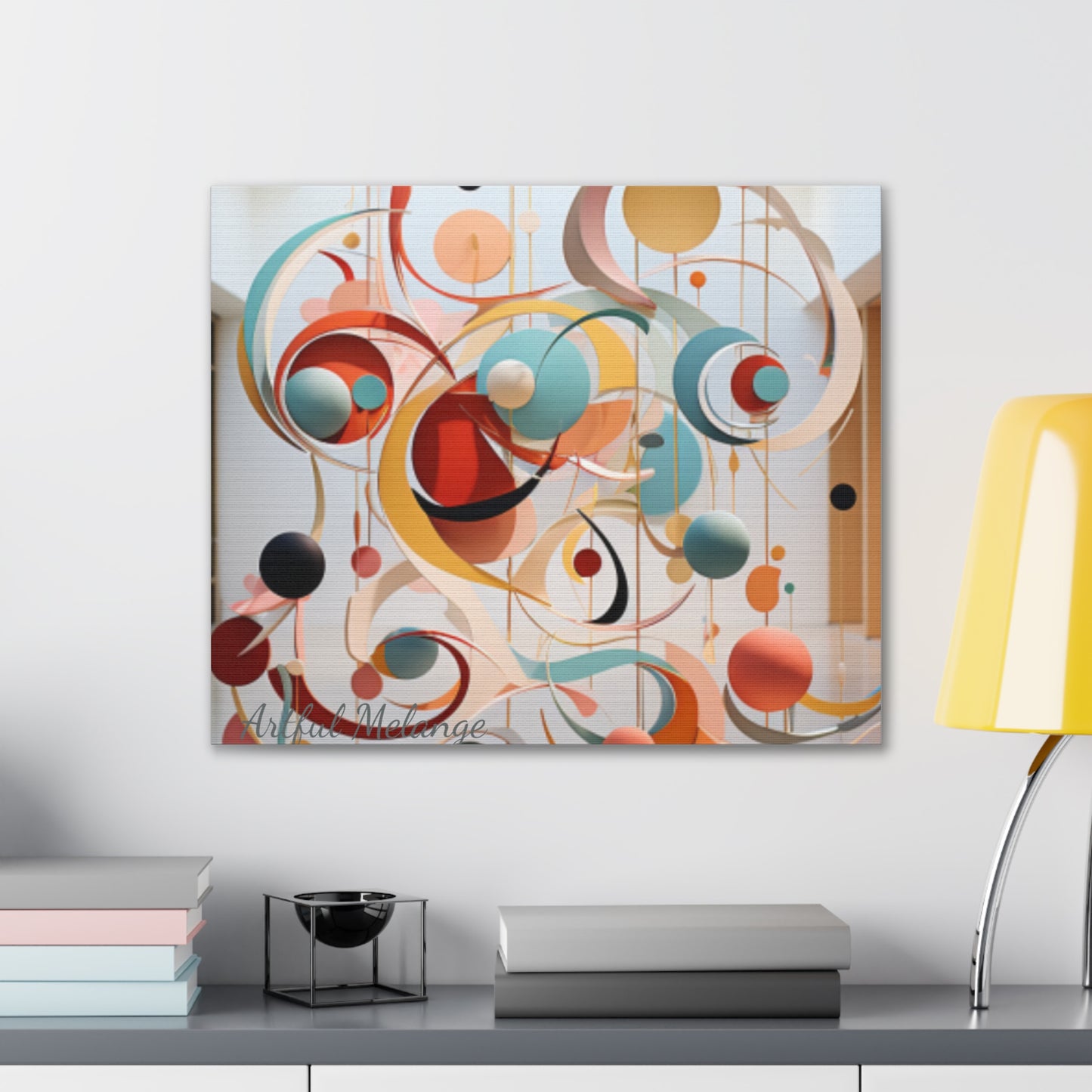 Harmony in Cyan and Peach- Graphic Print