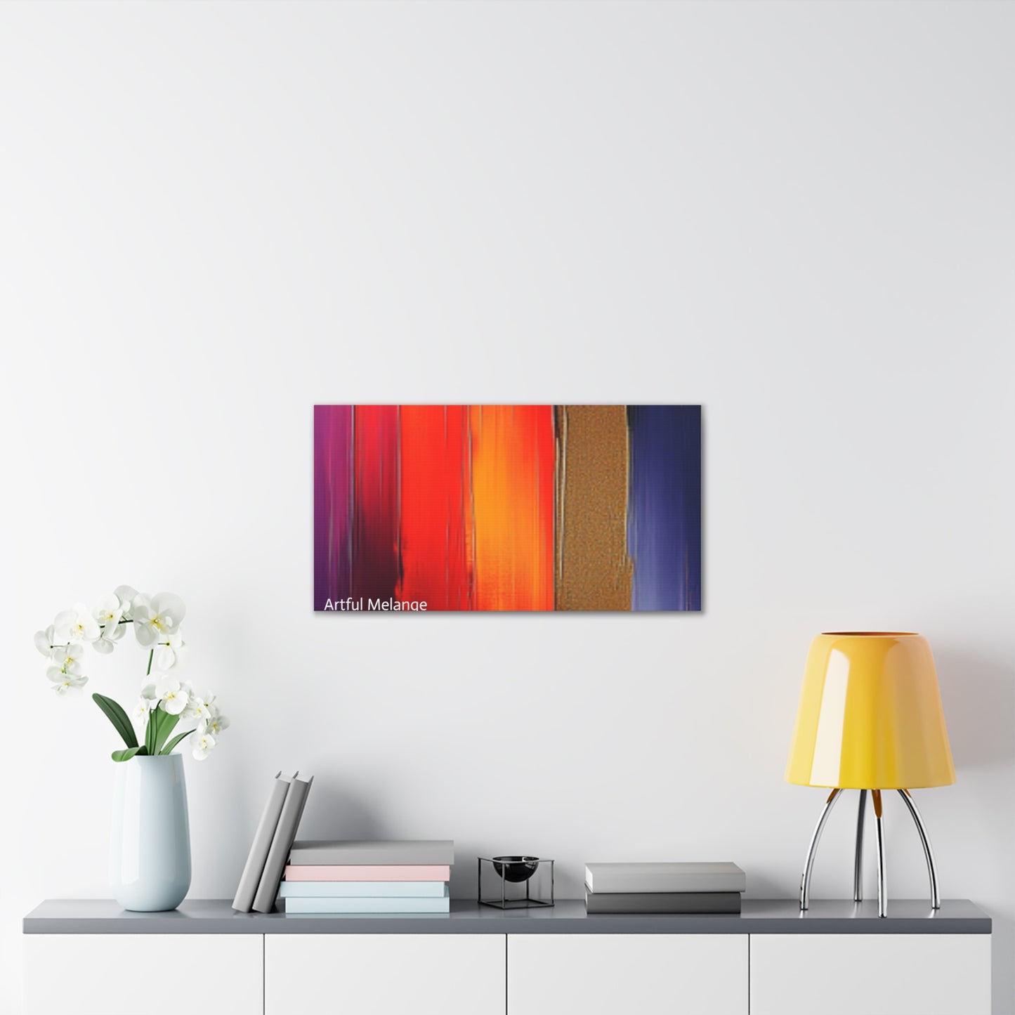 Acrylic Abstract Canvas Print - Homage to the Divine Nine/Red White Purple and Gold 3