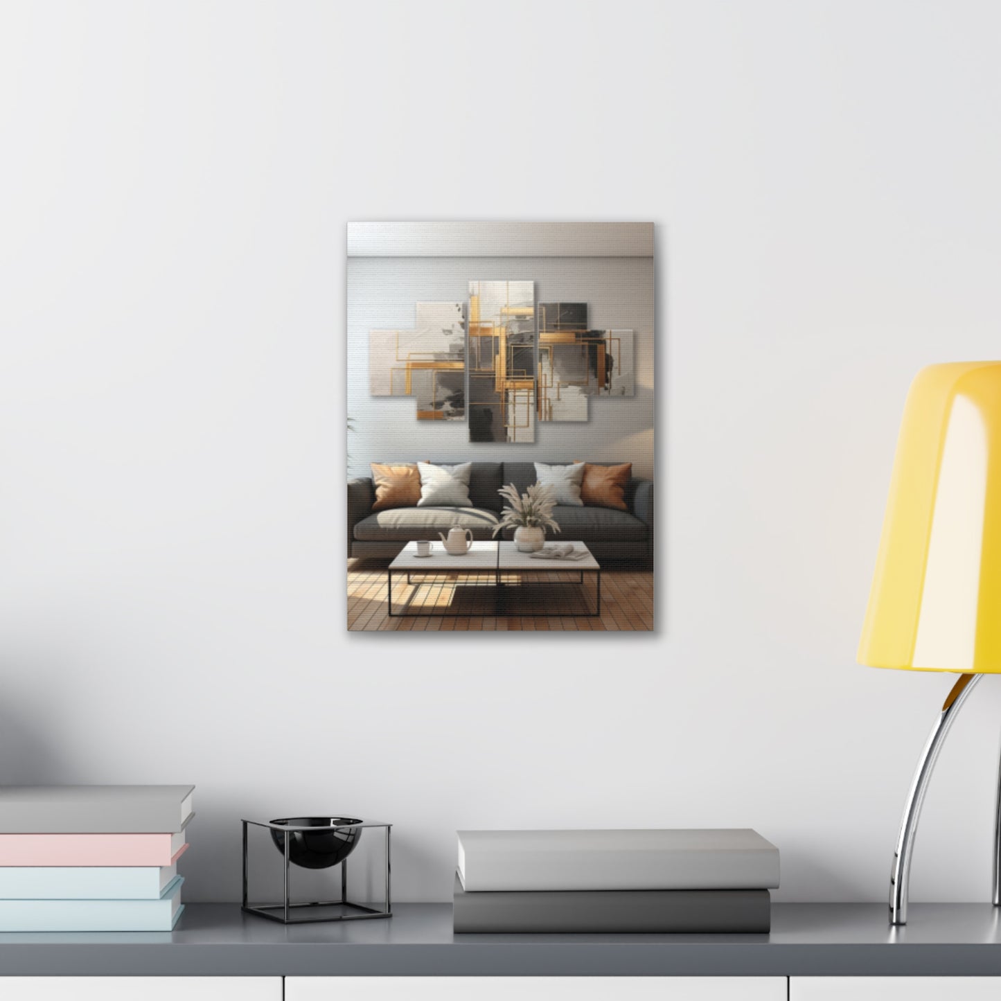 Gold and Black Elegance: A Symphony of Sophistication Canvas Print