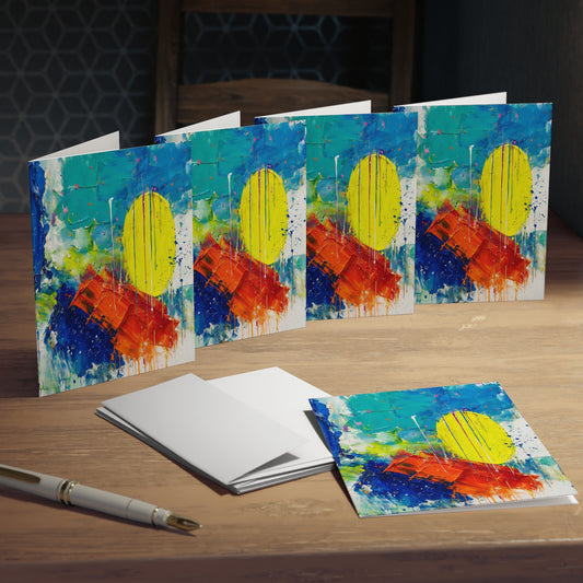 Elegance in Ink: Abstract Art Note Card Set(5-Pack)