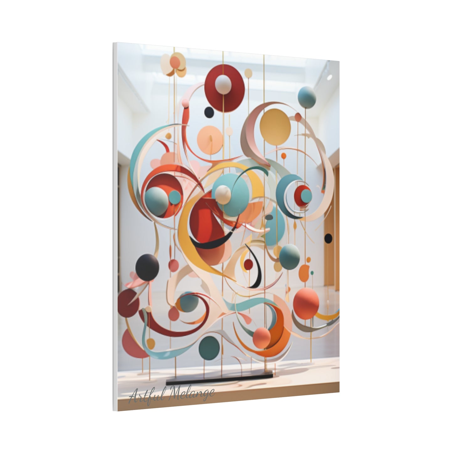 Harmony in Cyan and Peach- Graphic Print