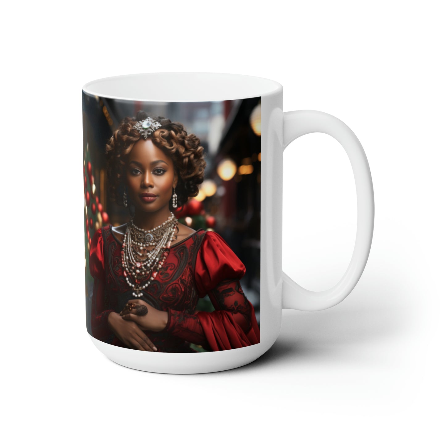 Princess Claus White Ceramic Holiday Mug 15oz