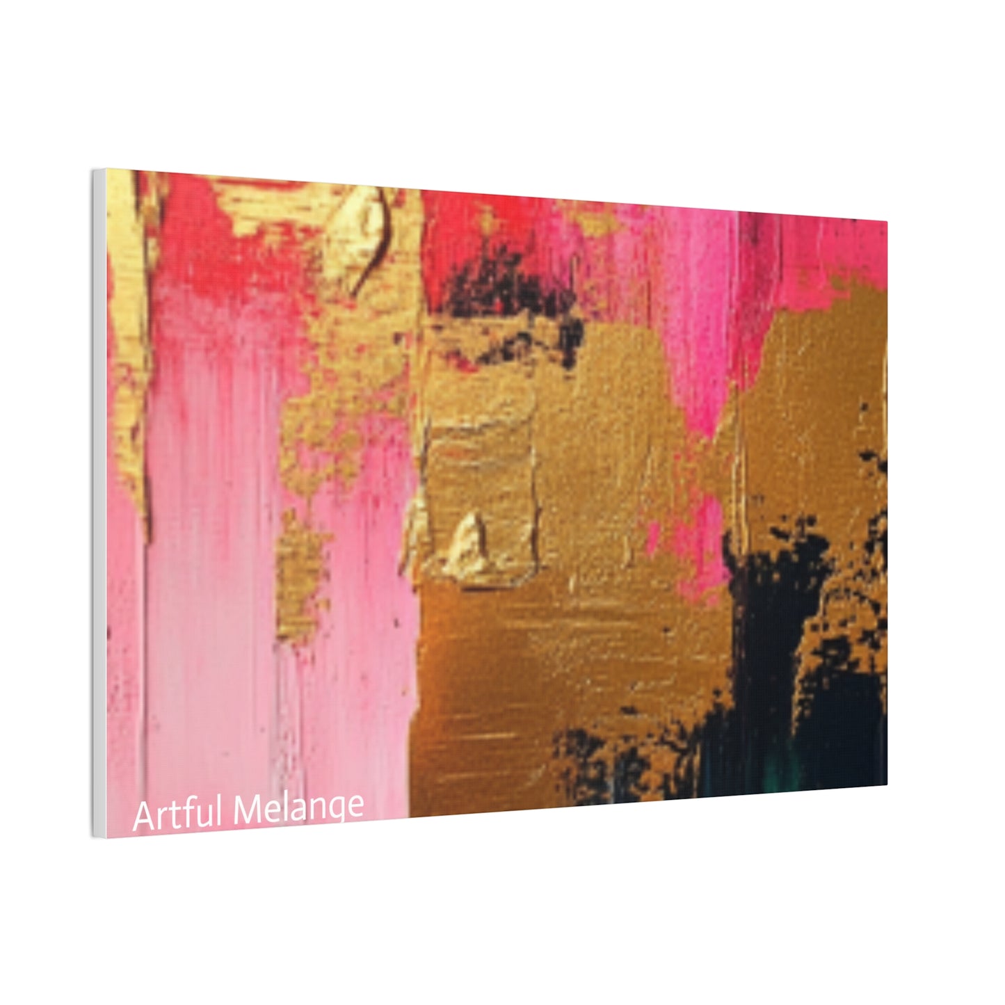 Acrylic Abstract Canvas Print - Homage to the Divine Nine/Pink Green Black and Gold 4