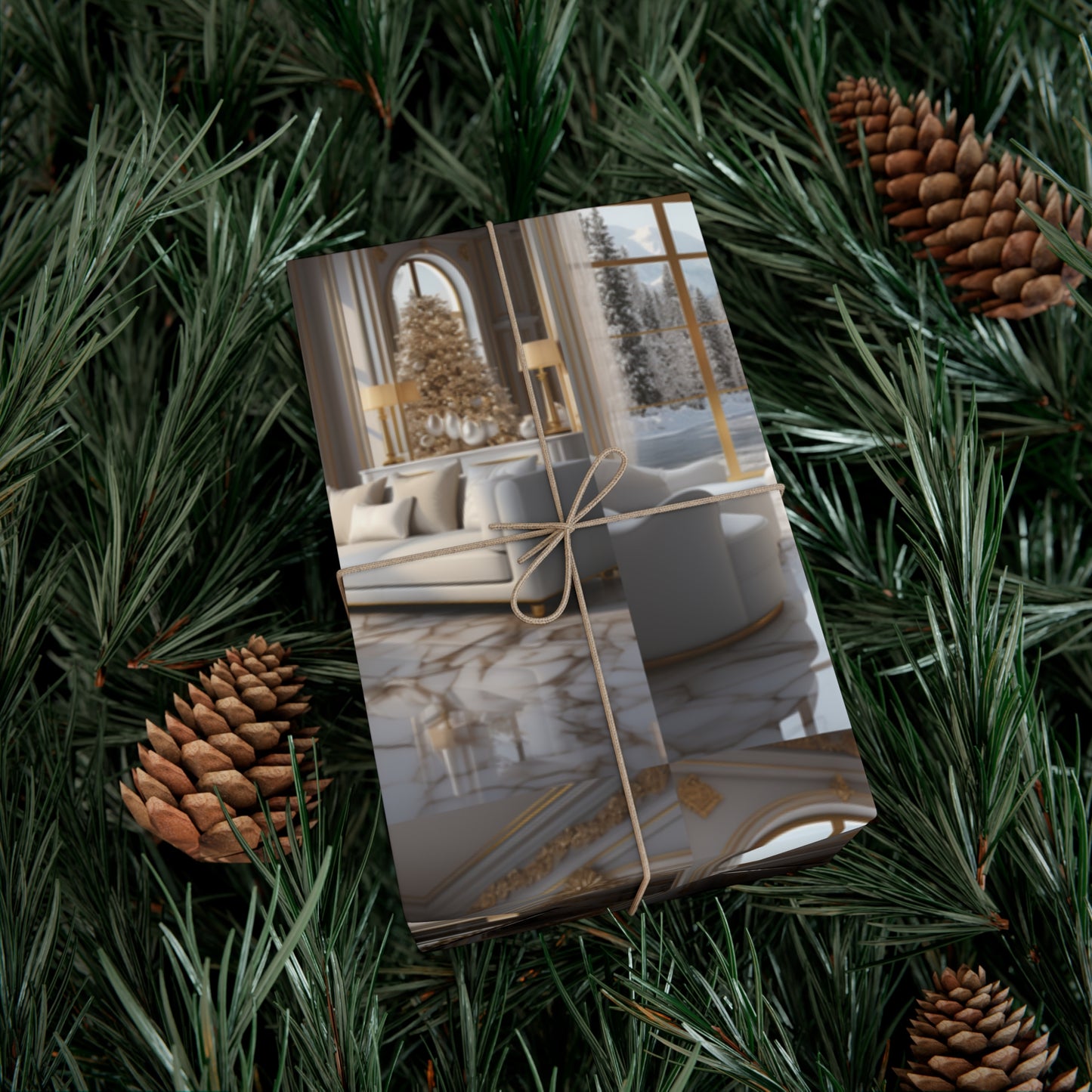 Elegant Gold and White Holiday Wrapping Paper Collection – Elevate Your Gifts with Sophisticated Style
