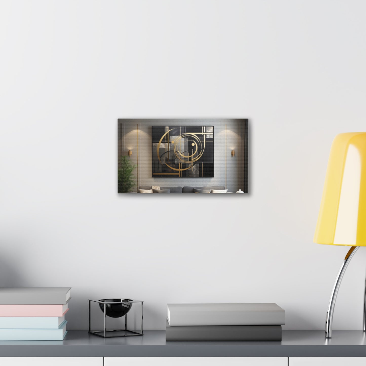 Gold and Black Elegance: A Symphony of Sophistication Canvas Print