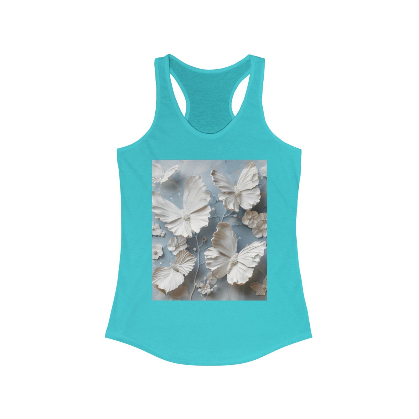 Flutter & Flow | Women's Razorback White T-Shirts with Artistic Butterflies 4
