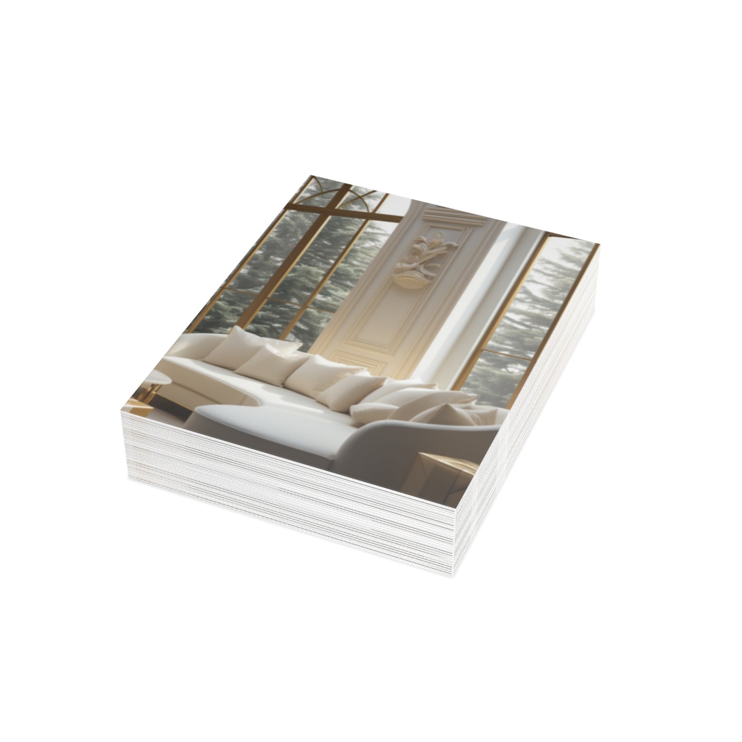 Elegance in Gold & White Christmas Notecards (1, 10, 30, and 50pcs)