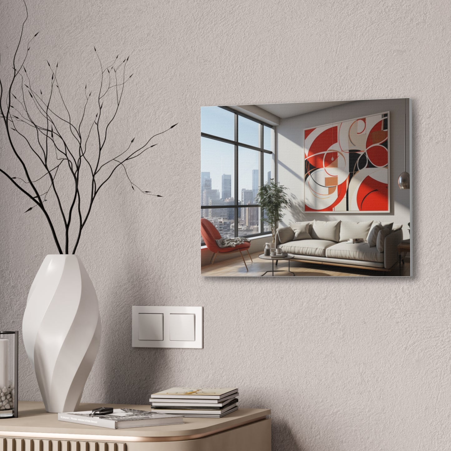 Crimson Elegance: A Symphony of Sophistication Canvas Print
