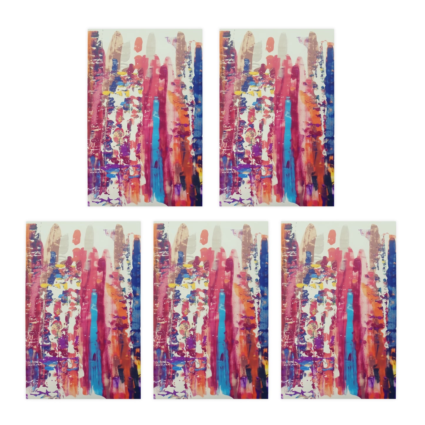 Elegance in Ink: Abstract Art Note Card Set(5-Pack)