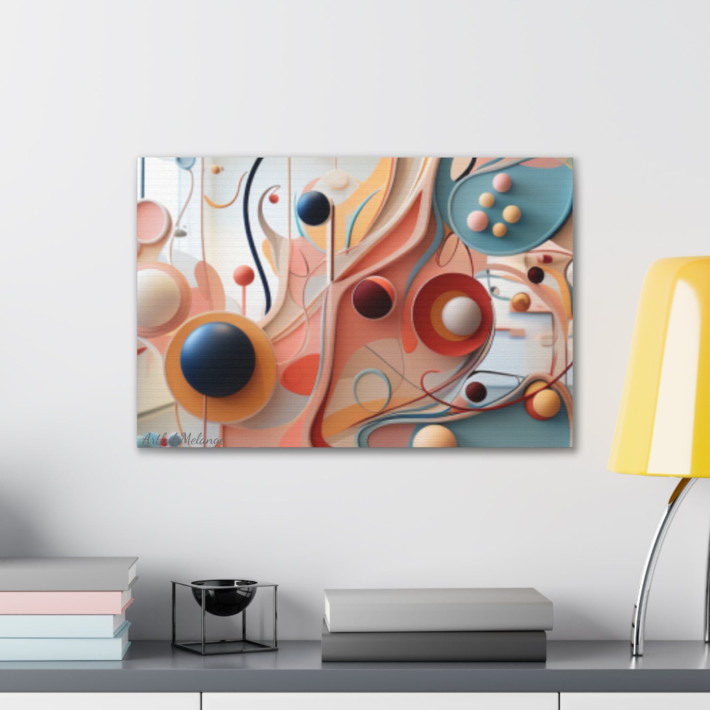Harmony in Cyan and Peach- Graphic Print