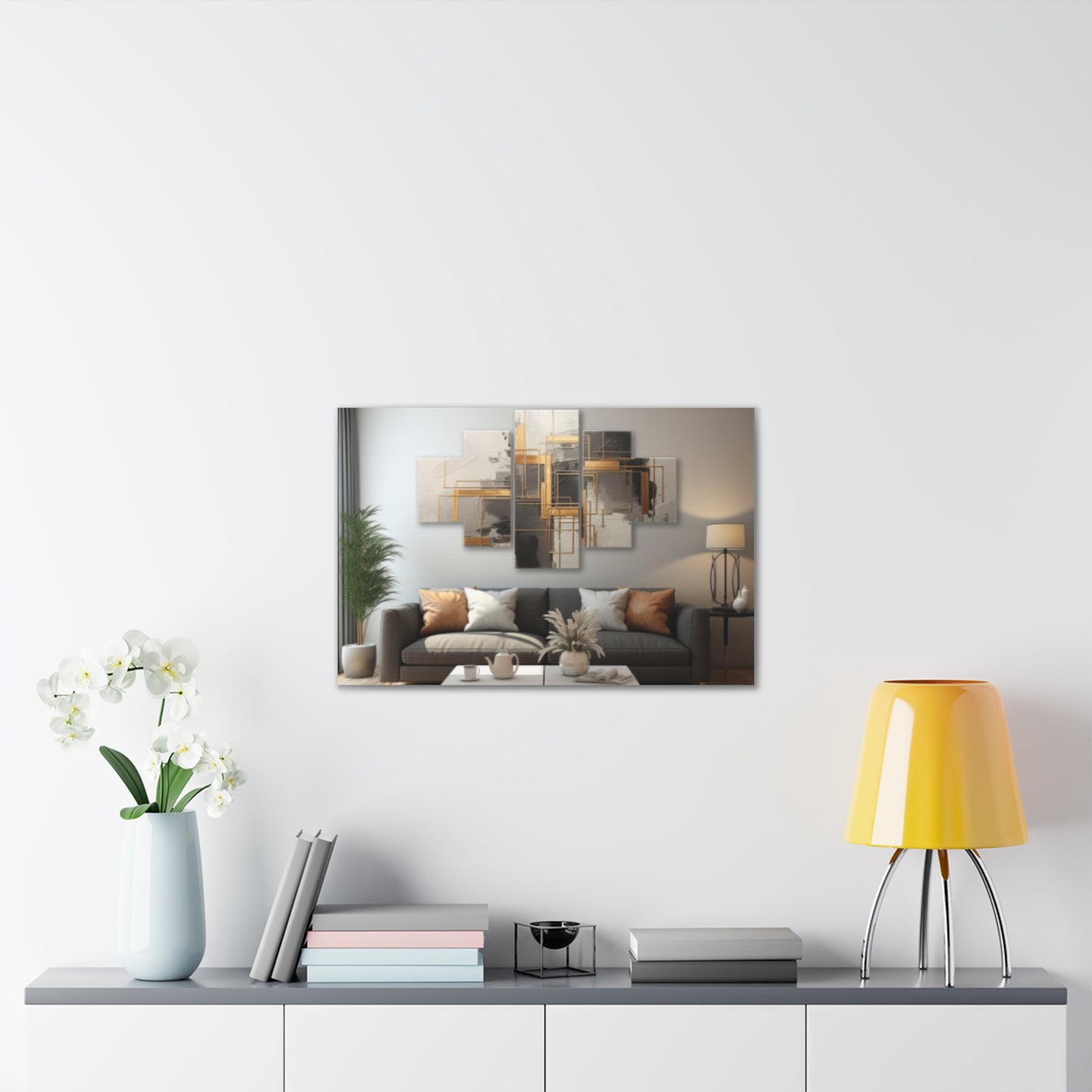 Gold and Black Elegance: A Symphony of Sophistication Canvas Print
