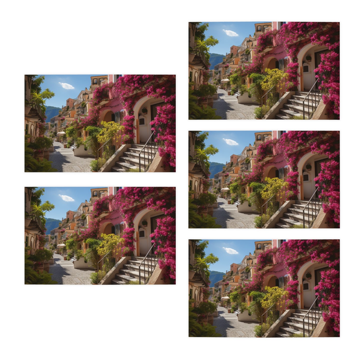 Italian Hillside Scene Design Note Cards (5-Pack)