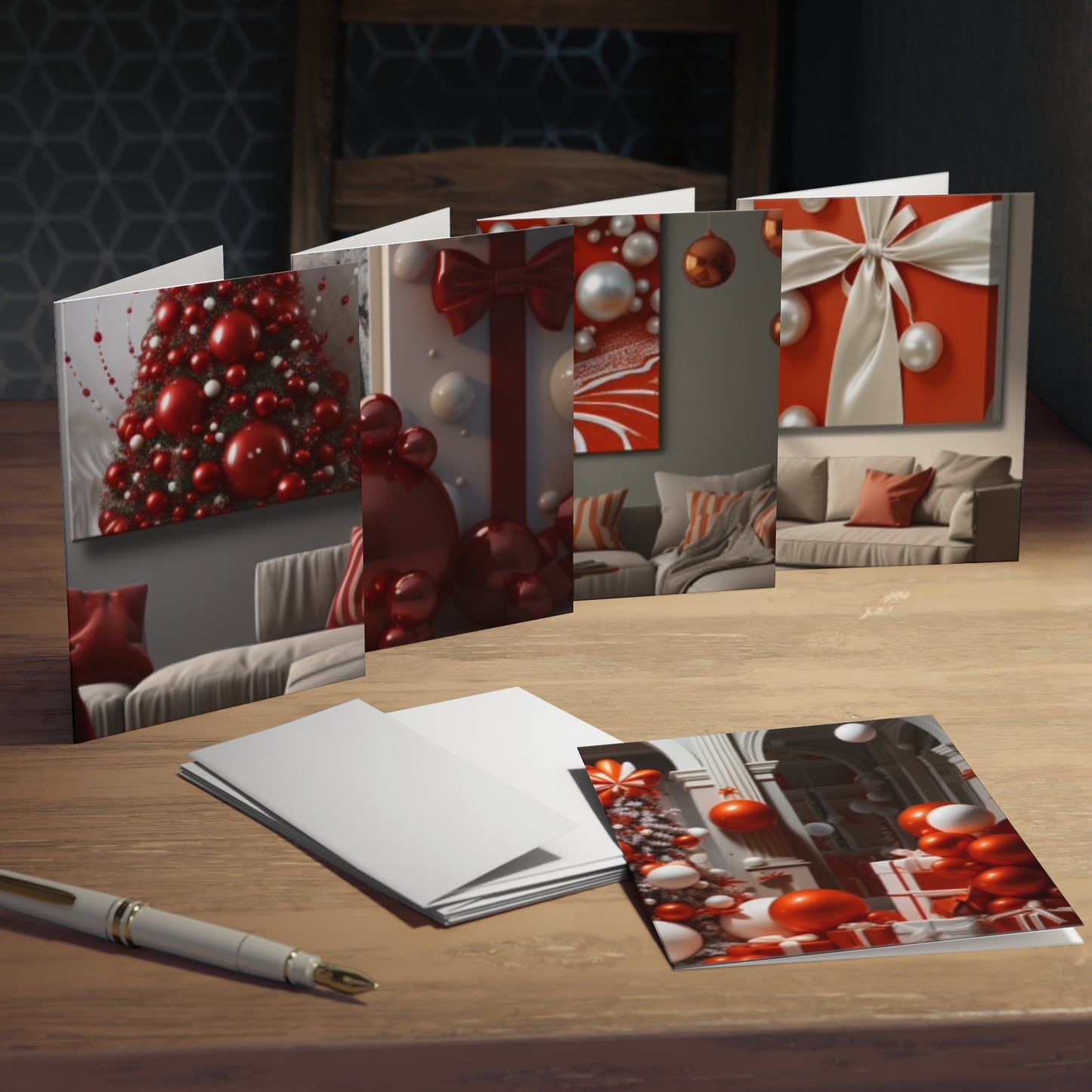 Euphoric Elegance: Vibrant Holiday Greeting Card Set (5-Pack)