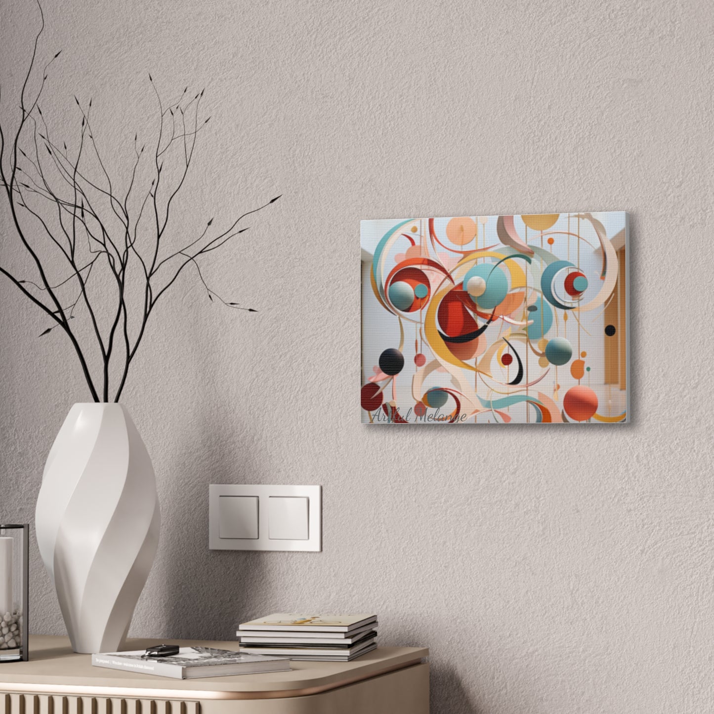 Harmony in Cyan and Peach- Graphic Print
