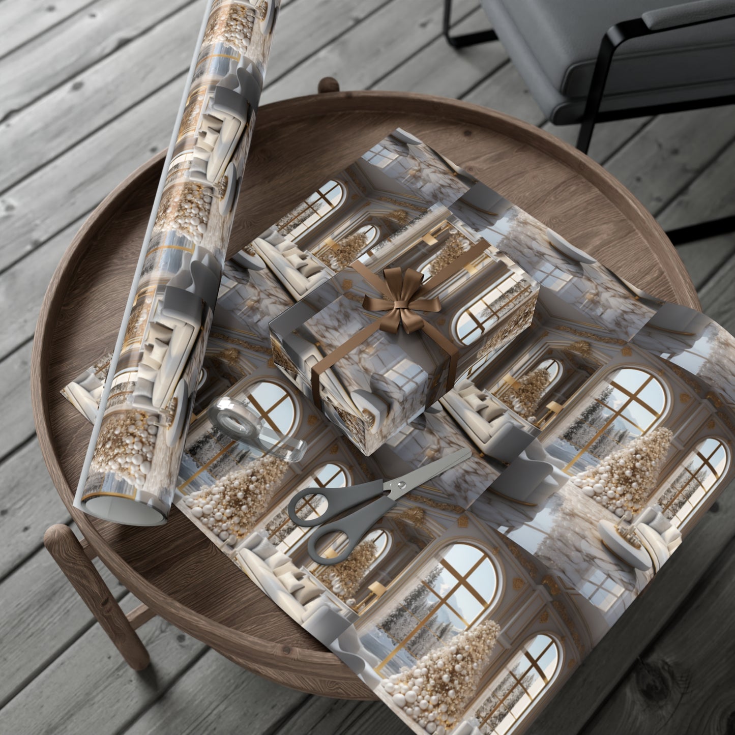 Elegant Gold and White Holiday Wrapping Paper Collection – Elevate Your Gifts with Sophisticated Style