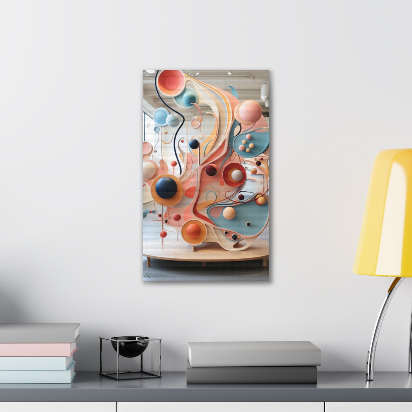 Harmony in Cyan and Peach- Graphic Print