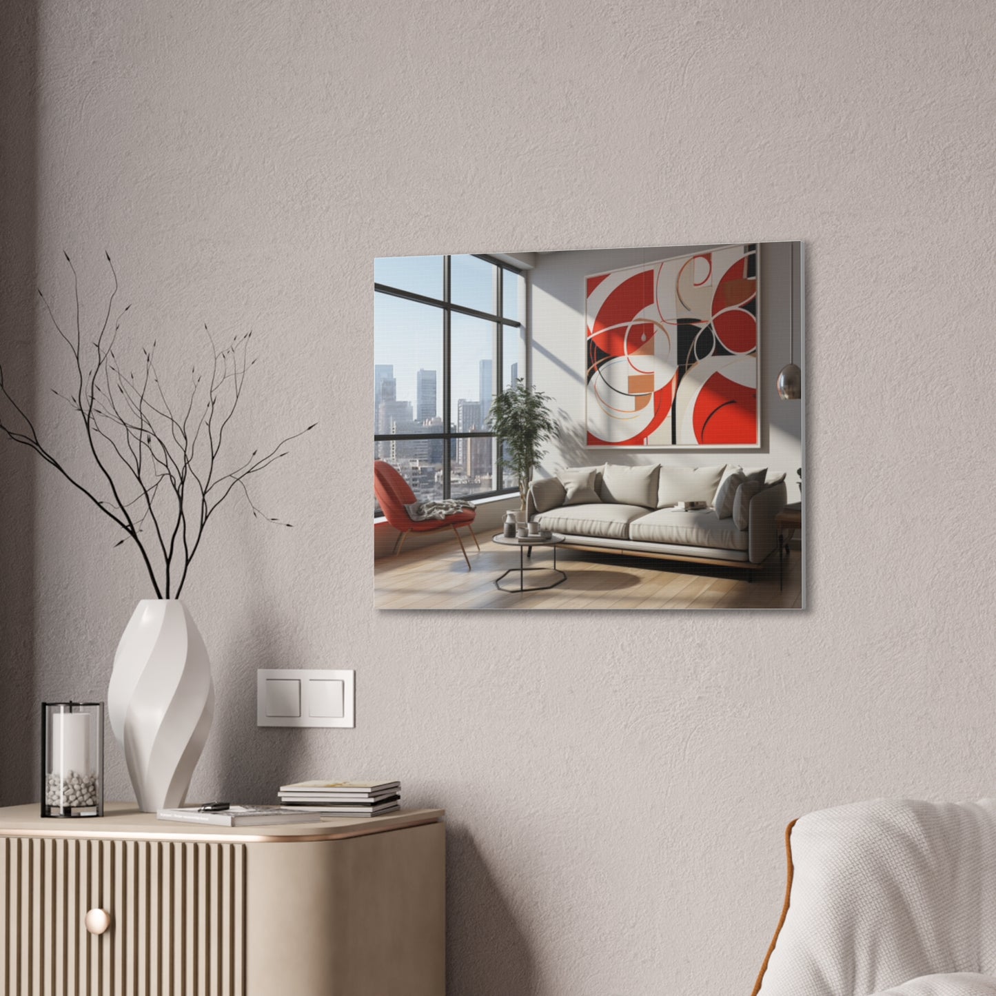 Crimson Elegance: A Symphony of Sophistication Canvas Print