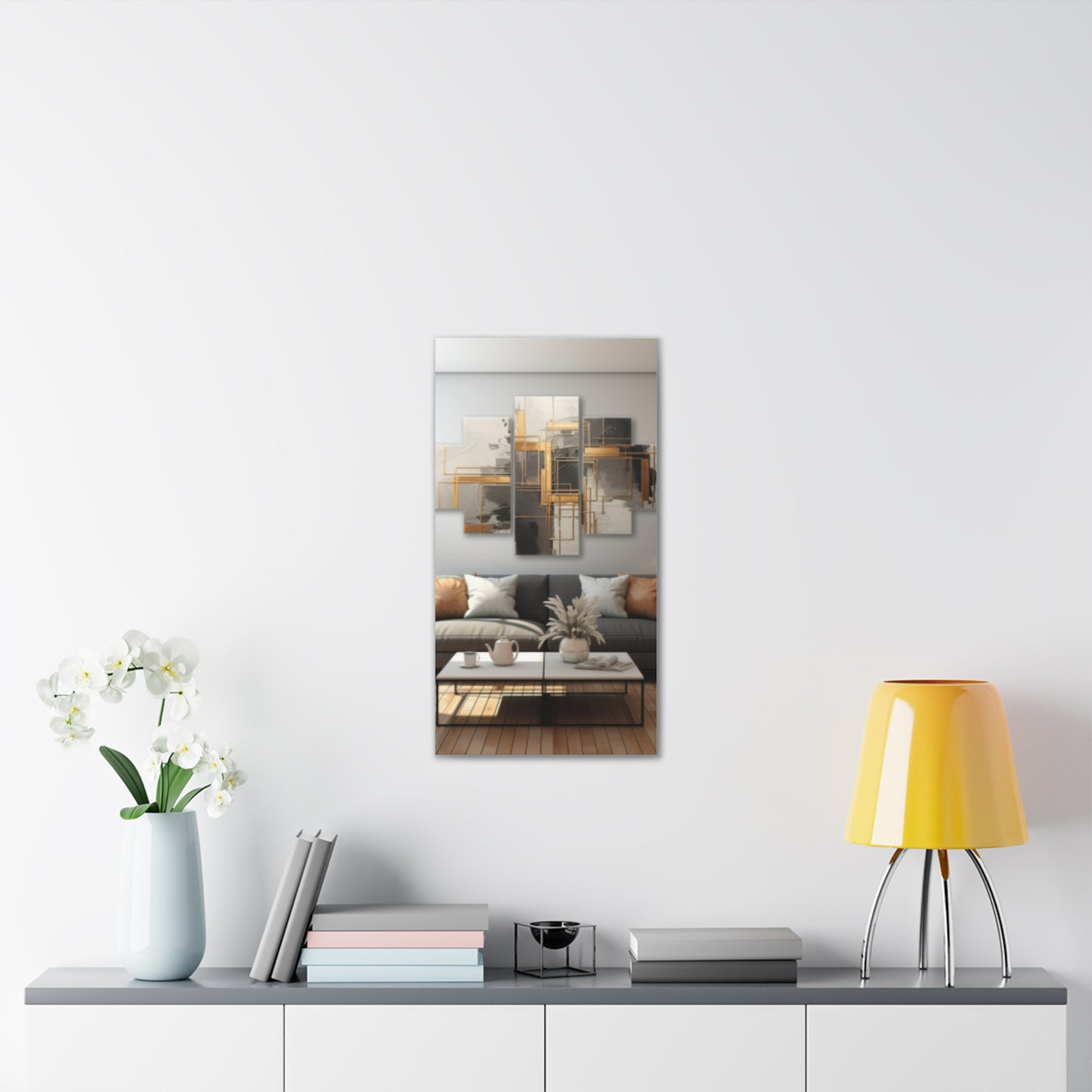 Gold and Black Elegance: A Symphony of Sophistication Canvas Print