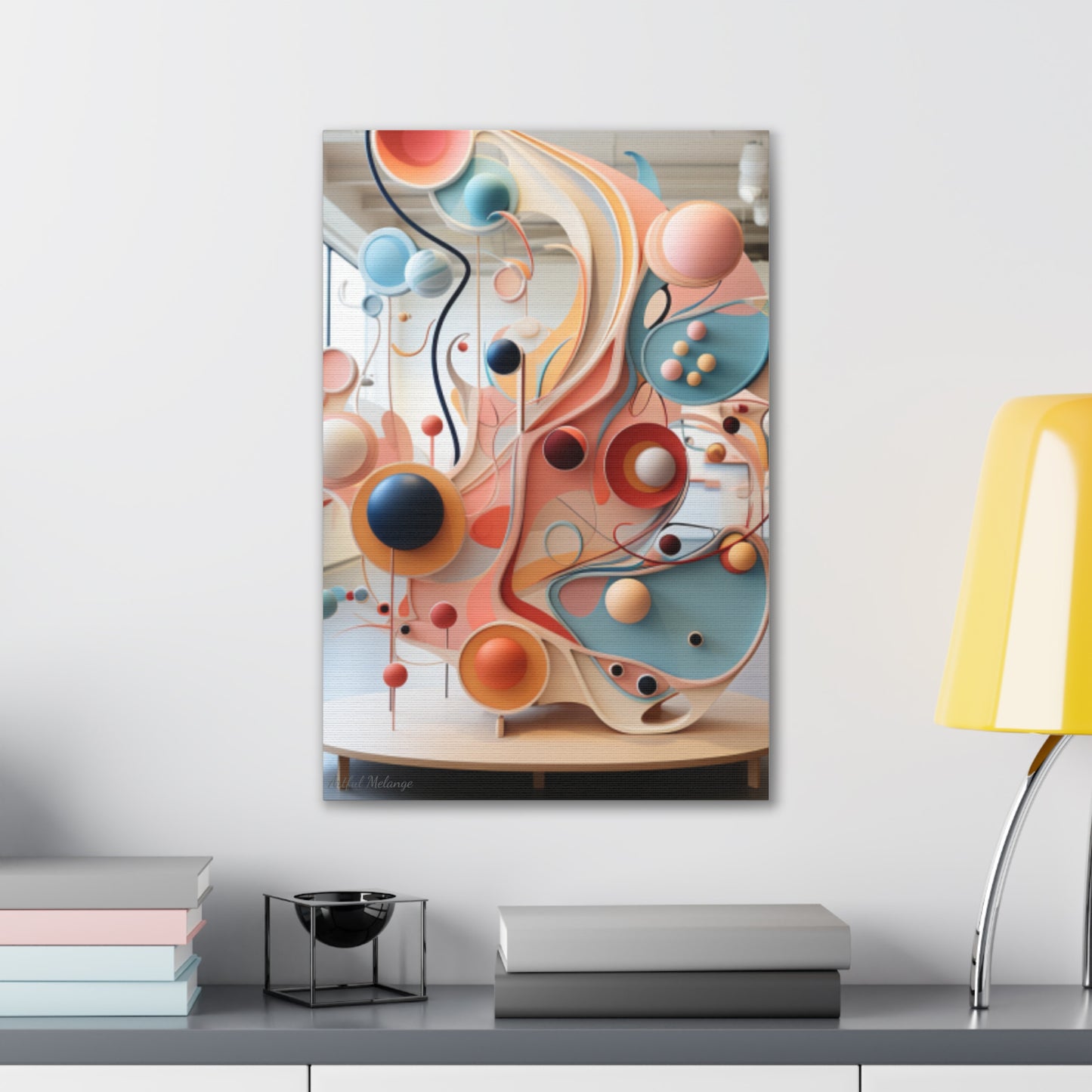 Harmony in Cyan and Peach- Graphic Print
