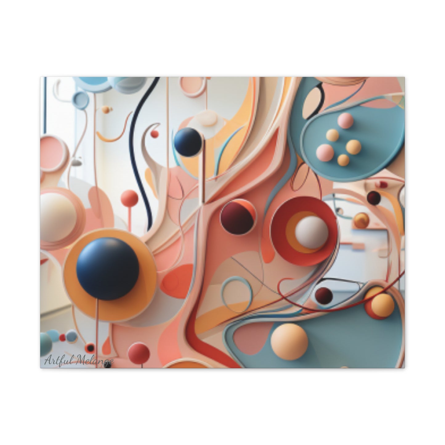 Harmony in Cyan and Peach- Graphic Print