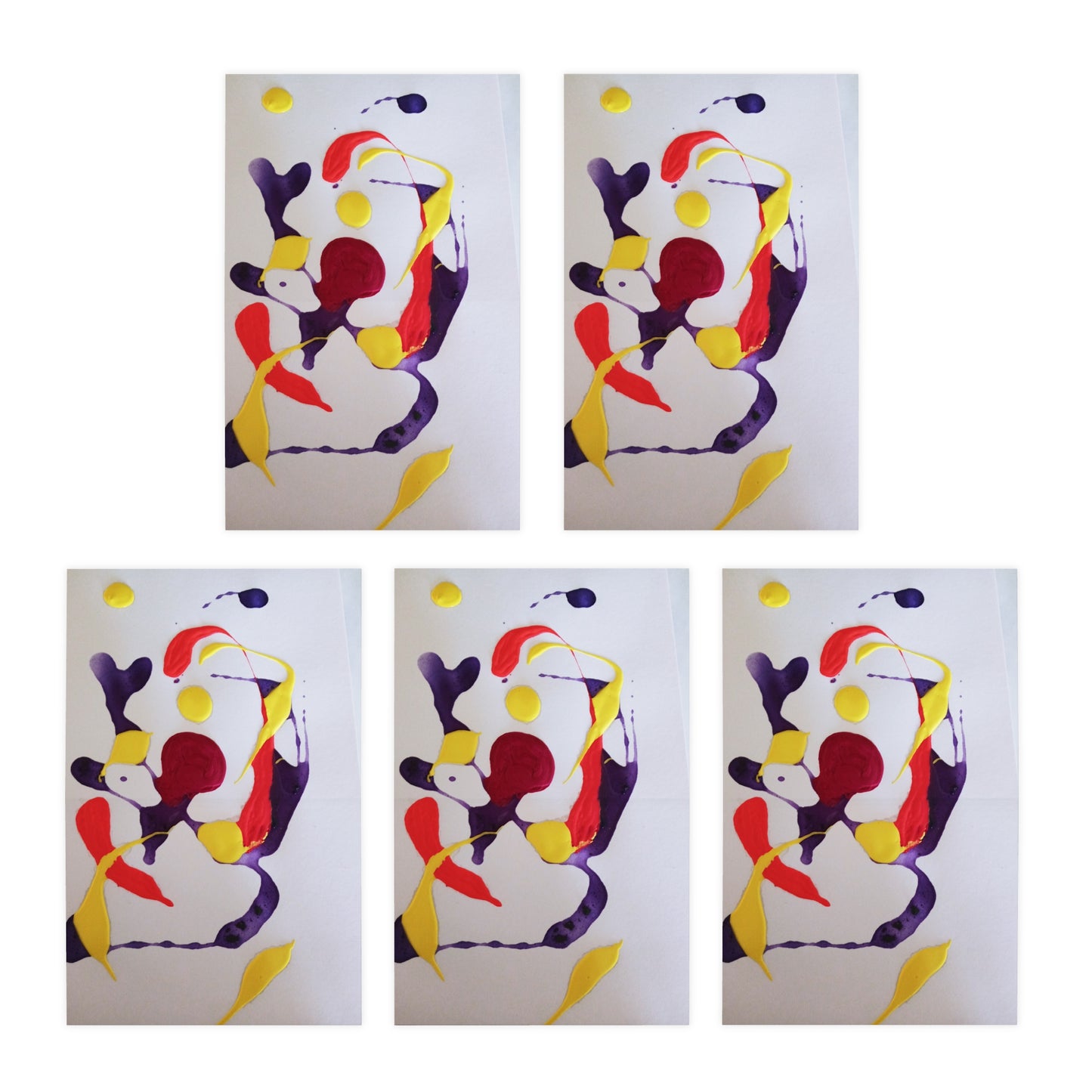Elegance in Ink: Abstract Art Note Card Set(5-Pack)