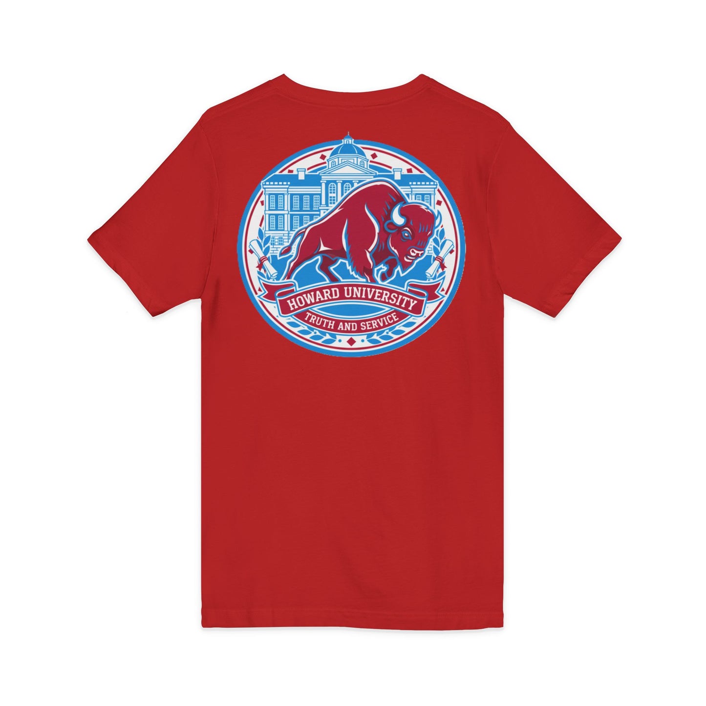 Howard University/ Truth and Service Unisex V-Neck T-Shirt 7