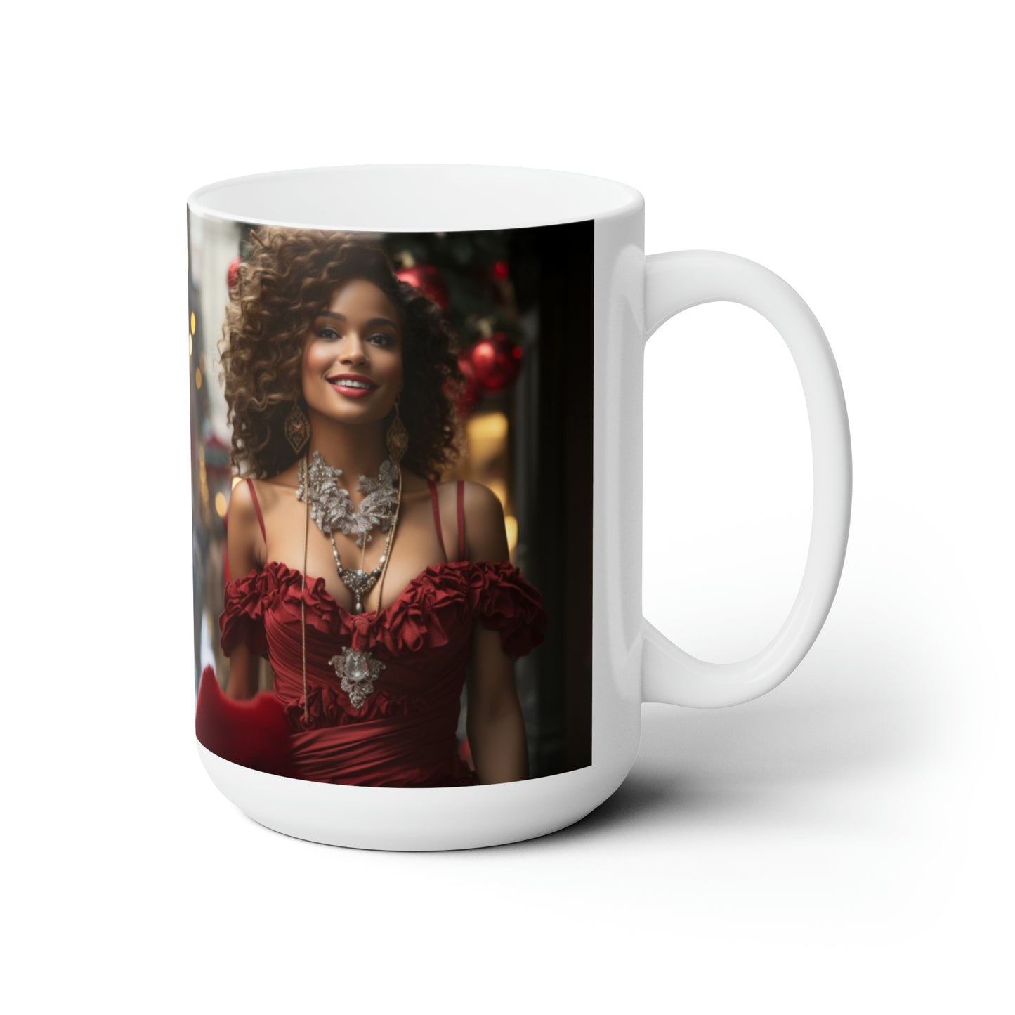 Princess Claus White Ceramic Holiday Mug 15oz