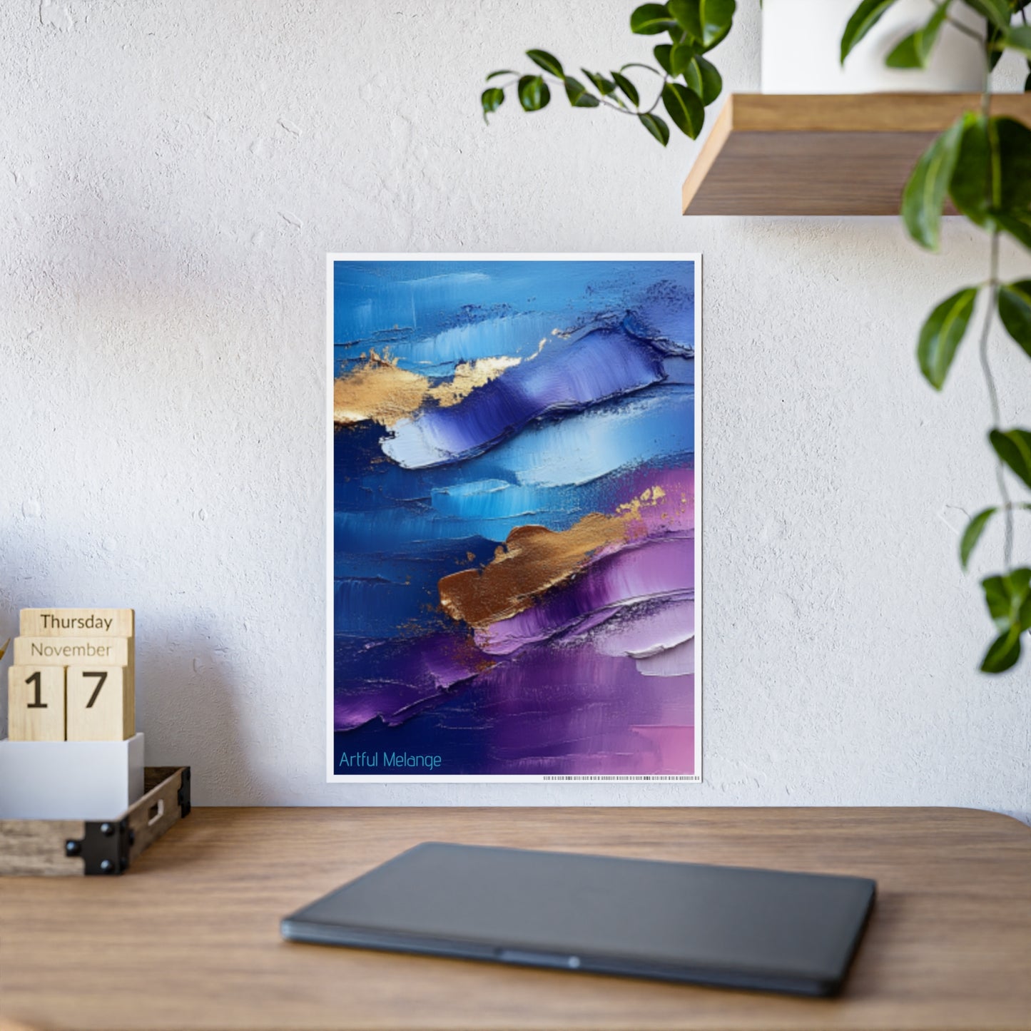 Gleaming Acrylic Abstract Poster: A Spectrum of Colorful Elegance
