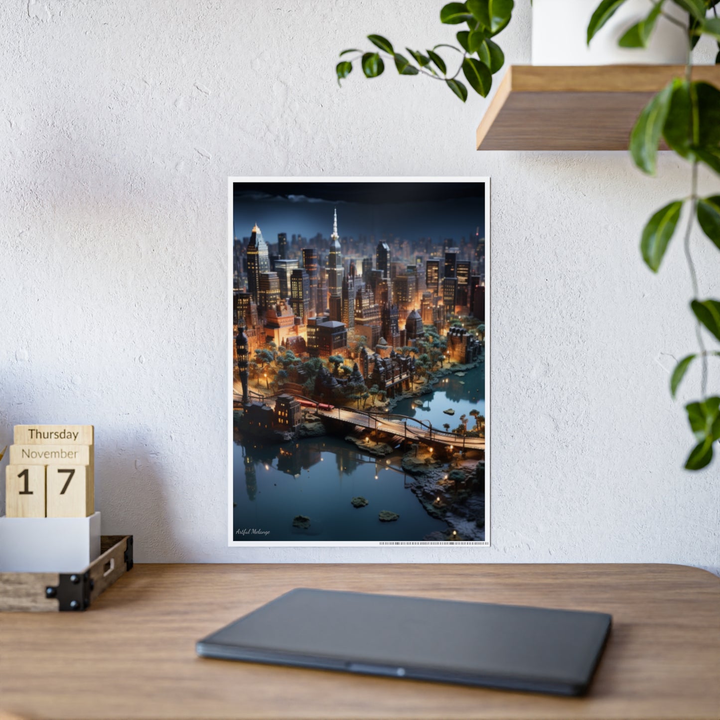 Skyline Vista: Hyper-Realistic 3D Cityscape Posters